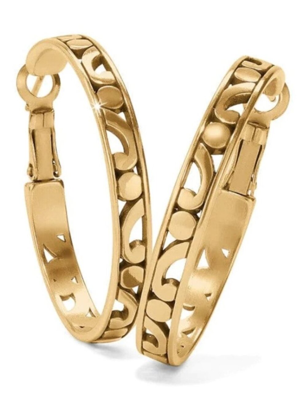 New Brighton Gold Plated Contempo Medium Hoop Earrings